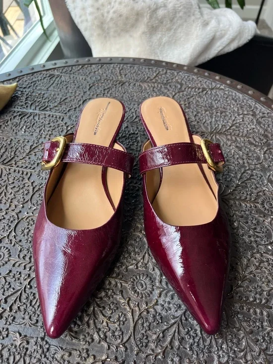 NEW MADEWELL THE EMILIE MULE IN DEEP PLUM LEATHER 9 - Picture 6 of 8